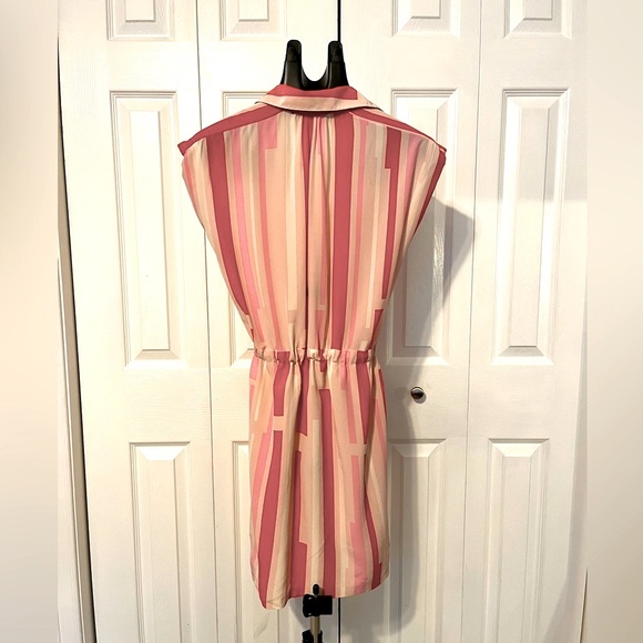 Striped Red and Pink Women's Dress - Picture 2 of 5